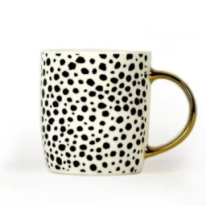 image of Animal Luxe Barrel Mug with Cheetah Print Black