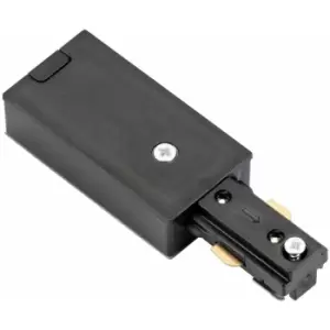 Image of Loops - Commercial Track Light Live End Connector - 107mm Length - Black PC Rail System