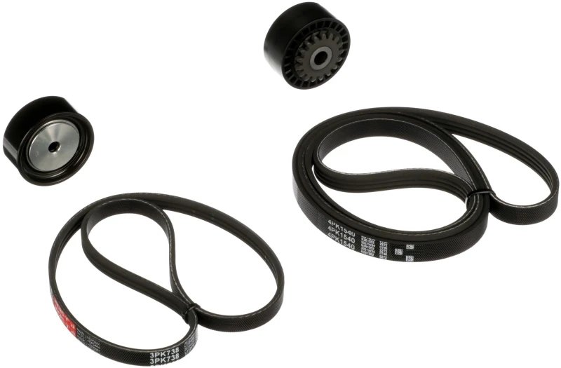 Image of GATES K063PK738 V-ribbed belt set Micro-V Stretch Fit V-Ribbed Belt Set (542)