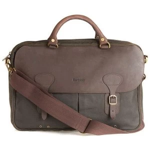 Image of Barbour Unisex Wax Leather Briefcase Olive One