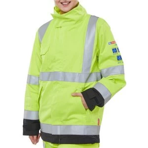 Image of Click Arc High Vis Two Tone Woven Jacket XL Saturn YellowNavy Ref