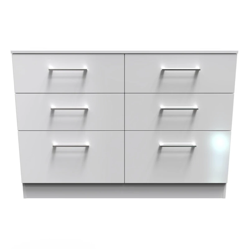 Image of Ready Assembled 2 U Chester 6 Drawer Wide Chest (Ready Assembled) White