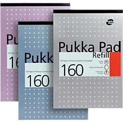 Image of Pukka Pad Refill Pads White Ruled Perforated A4 21 x 29.7cm 3 Pieces of 160 Sheets