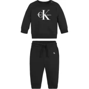 Image of Calvin Klein Jeans Monogram Cn Sweatshirt Set - Black