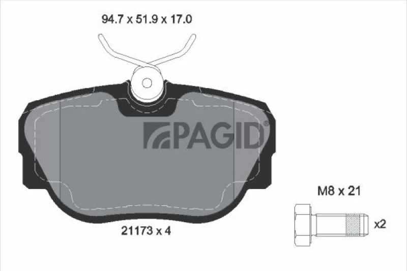Image of Brake pad set PAGID T5035N