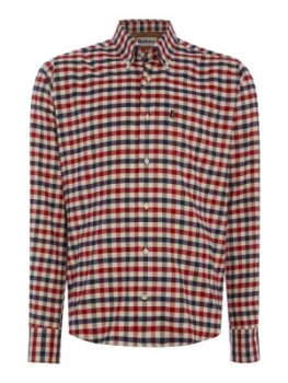 Image of Mens Barbour Moss long sleeve shirt Red