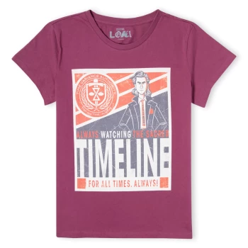 Image of Marvel Timeline Womens T-Shirt - Burgundy - XXL