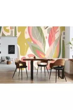 image of Abstract Leaf Shapes Wall Mural