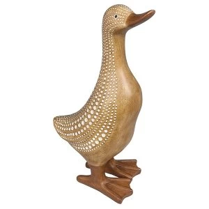 Image of Decor Dot Duck Brown White Large Ornament