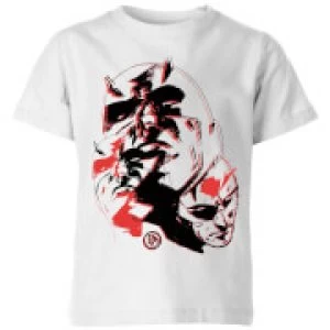 image of Marvel Knights Daredevil Layered Faces Kids T-Shirt - White - 11-12 Years