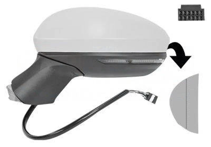 Image of VAN WEZEL 4422817 Wing mirror * HAGUS * Left, Heatable, primed Outside Mirror (50)
