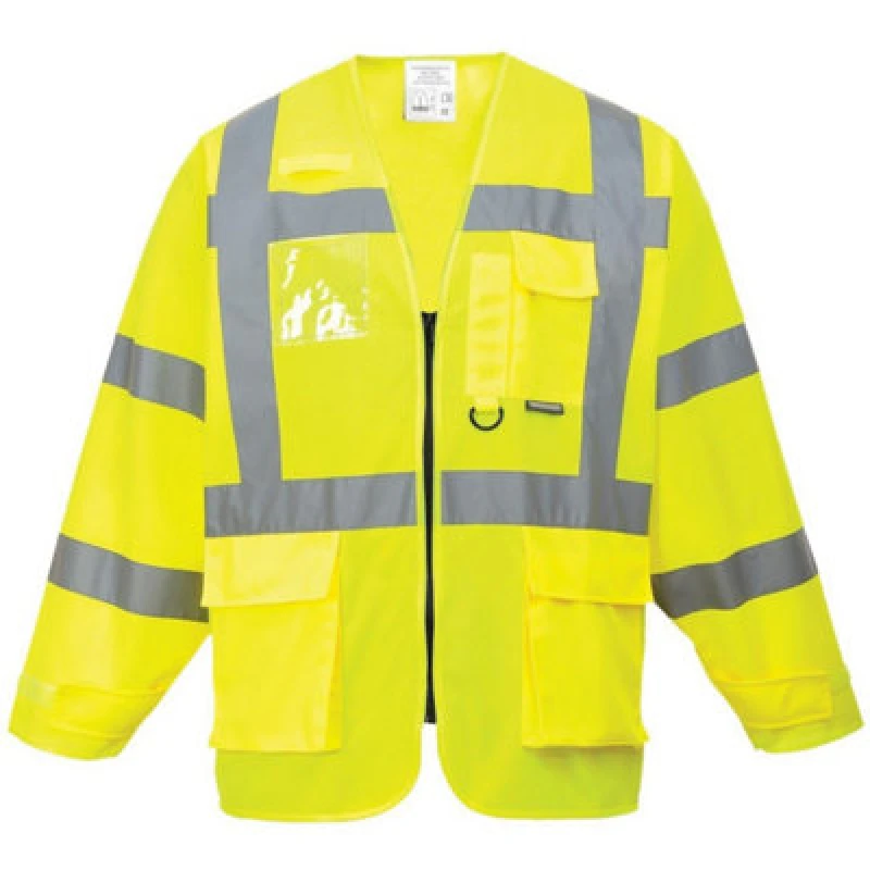 Image of Portwest Executive Long Sleeve Hi Vis Waistcoat S475YERXXXL Colour: Yellow