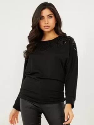 Image of Quiz Light Knit Sequin Top
