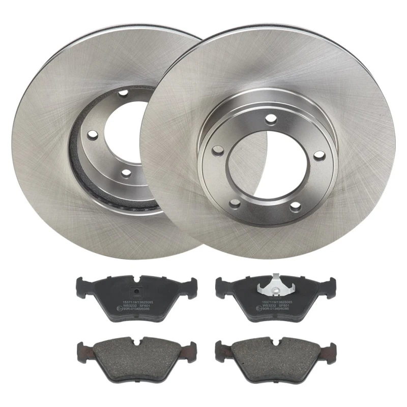 Image of RIDEX 3405B1965 Brake disc and pads set Front Axle, Brake Disc Type: Vented, prepared for wear warning indicator Brake Set,disc brakes (3405)