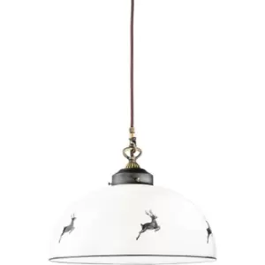 Image of Kolarz Nonna Glass Dome Pendant Ceiling Light Antique Brass