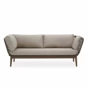 image of Interiors By Ph Opus 3 Seater Sofa Bronze/Charcoal/Wooden Legs