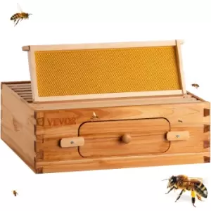 Image of VEVOR Beehive Box Kit Bee Honey Hive 10 Frames 1 Medium Beeswax Natural Fir Wood