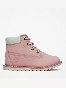 image of Timberland Pokey Pine 6" Boot With Boot, Pink, Size 7 Younger