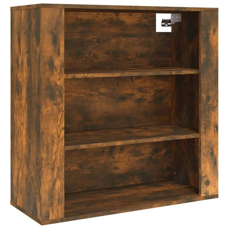 Image of Vidaxl Wall Cabinet Home Living Room Furniture Floating Shelf Wall Unit Hanging Storage Cabinet Floating TV Unit Smoked Oak Engineered Wood, Brown 816