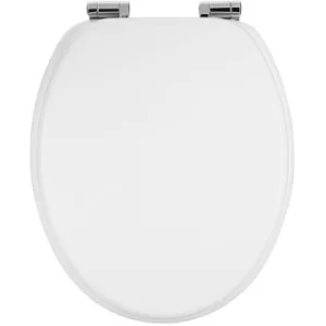 image of Toilet Seat Toilet Lid WC Soft Close Mechanism High Gloss Surface MDF Wood Rustproof Metal Hinges Cover For Standard Toilet Bowls O-Shape Easy