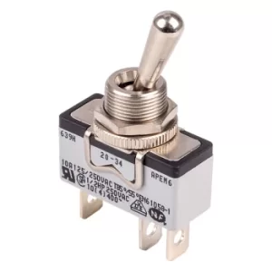 image of Apem 639H/2 Toggle Switch SPDT On-Off-On 250V 10A