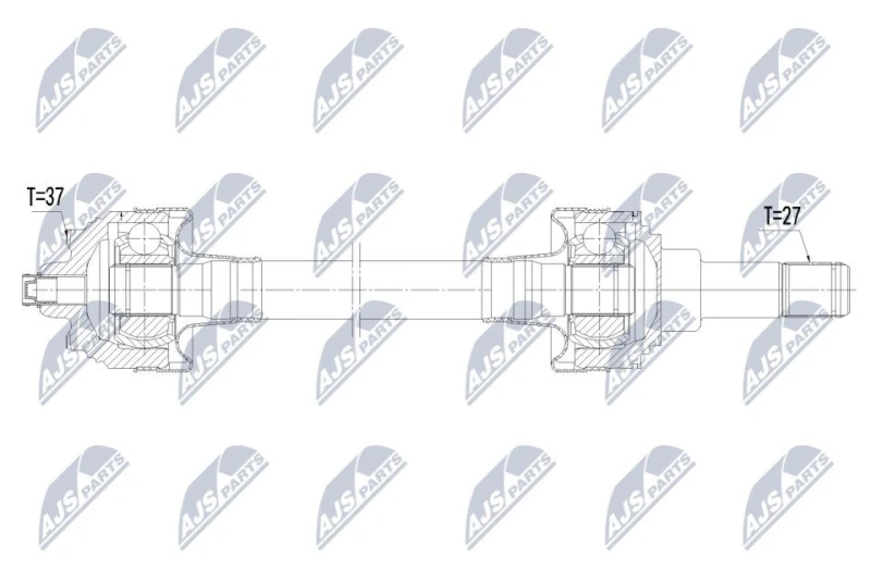 Image of NTY NPW-BM-240 Drive shaft Automatic Transmission, Rear Axle Left Drive Shaft (13)