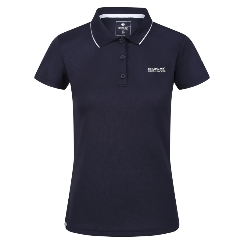 Image of Regatta Womens Maverick V Quick Drying Wicking Polo Shirt 16 - Bust 40' (102cm) NAVY REG301-540-16