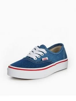 Image of Vans Uy Authentic Denim 2 tone Childrens Trainer Blue Size 1