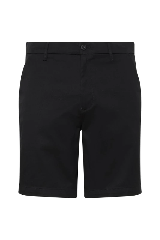 Image of Debenhams Debenhams Men 9 In Straight Refined Cotton Shorts Black Size: 32R Black 32R Male 8721107831602