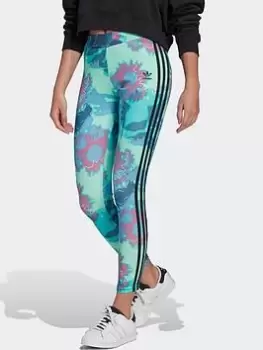 Image of adidas Originals Sunflower Graphic Leggings, Multi, Size 14, Women