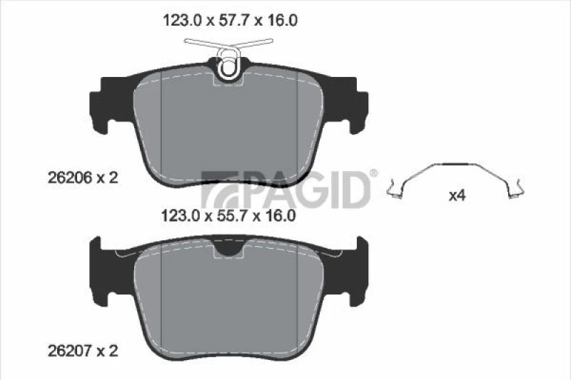 Image of Brake pad set PAGID T2903N