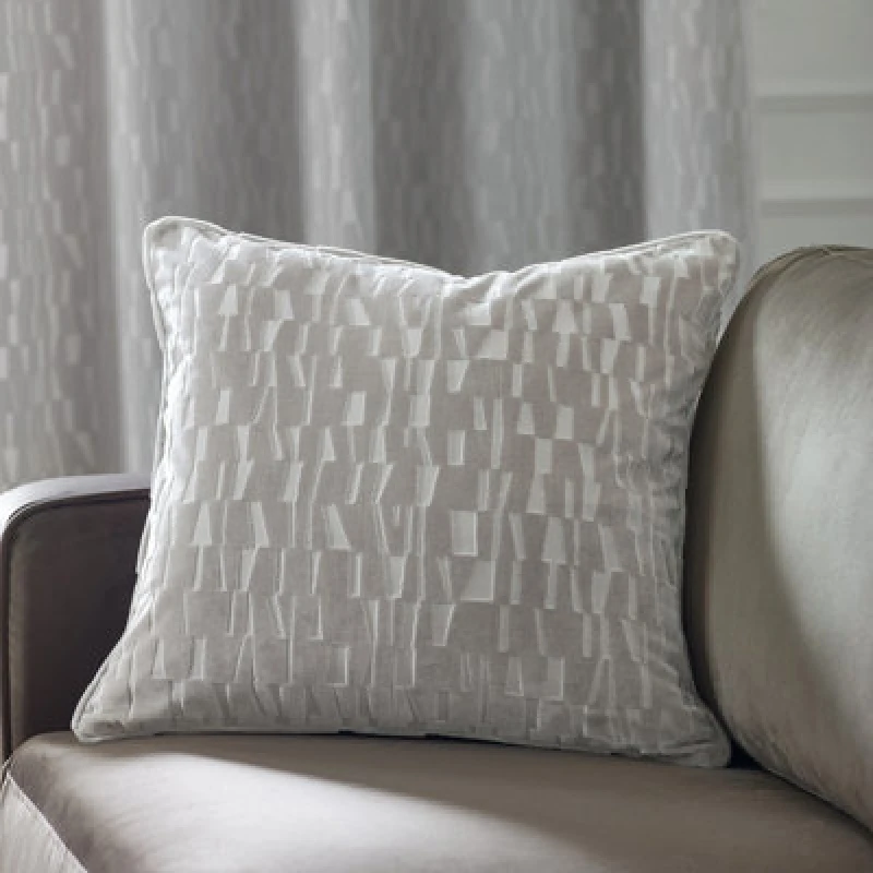 Image of Paoletti Paoletti Manhattan Velvet Cushion in Silver Size: 50cm x 50cm Silver 50cm x 50cm Unisex 5025532364425