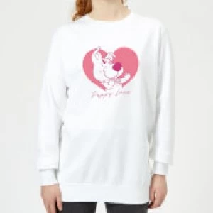 Image of Scooby Doo Puppy Love Womens Sweatshirt - White - L
