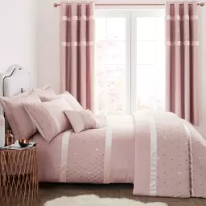 Image of Catherine Lansfield Sequin Cluster Blush Duvet Cover and Pillowcase Set Pink