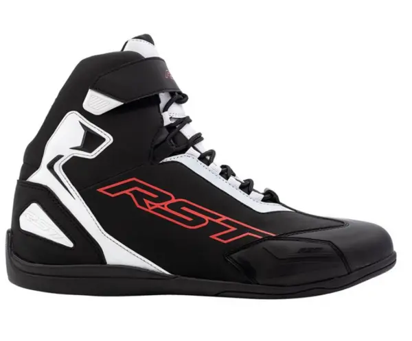 Image of RST Sabre Moto Shoe Mens Ce Boot Black White Red 40