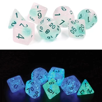 image of Frosted Glowworm Polyhedral Dice Set - Sirius Dice