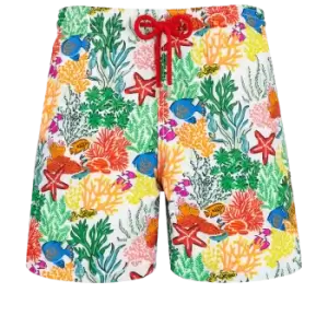 Men Swim Trunks Fonds Marins Multicolores - Moorea - White - Size L - Vilebrequin