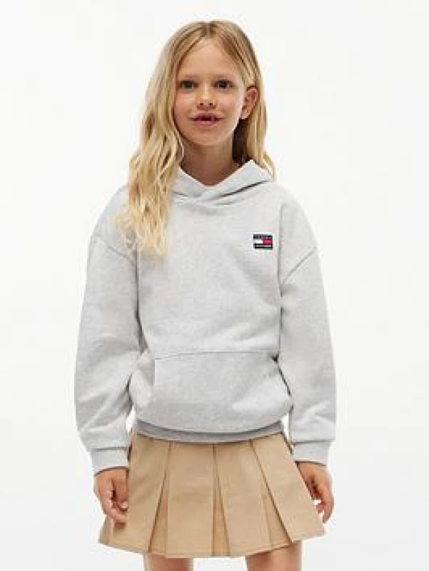 Image of Tommy Hilfiger Kids Heritage Flag Overhead Hoodie OTH Hoodies 4Y Grey 53919002135