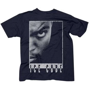 Ice Cube - Half Face Mens Small T-Shirt - Black