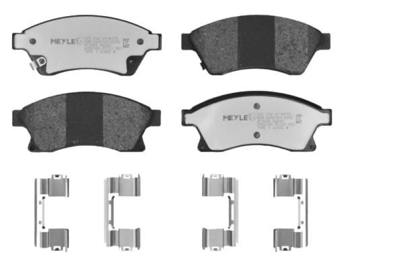 Image of MEYLE 025 250 3118/PD Brake pad set Front Axle, with acoustic wear warning, MEYLE-PD Quality, with anti-squeak plate Brake Pad Set,disc brake (402)
