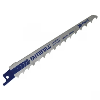 Image of Faithfull FAISBS617K S617K Sabre Saw Blade Wood 150mm 3 TPI (Pack ...