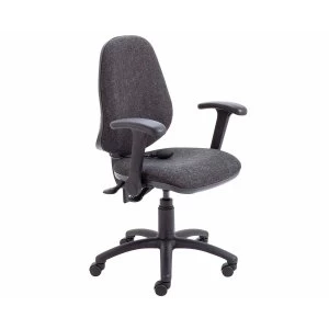 image of TC Office Calypso Twin Lever Ergonomic Chair with Lumbar Pump and Folding Arms, Charcoal