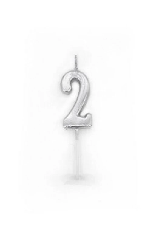 Image of Shatchi Silver 2 Number Candle Birthday Anniversary Party Cake Decorations Topper Silver unisex