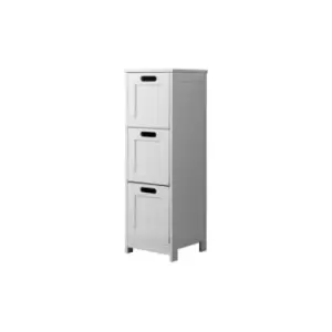 Image of Colonial White Bathroom Furniture - 3 Drawer Slim Chest