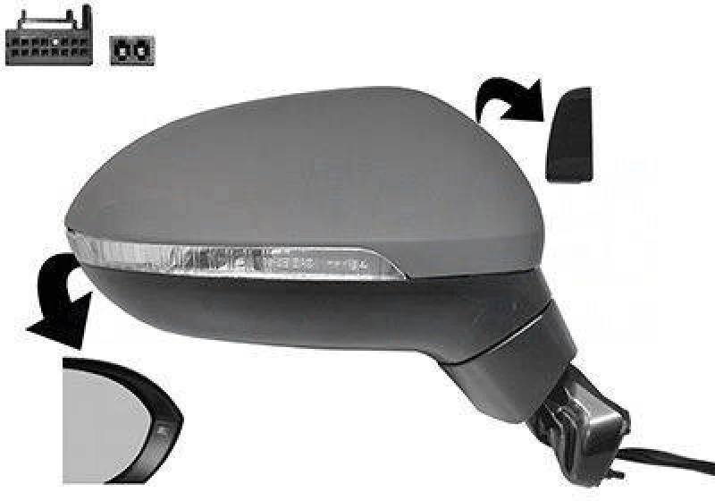 Image of VAN WEZEL 5742828 Wing mirror * HAGUS * Right, with memory, primed Outside Mirror (50)