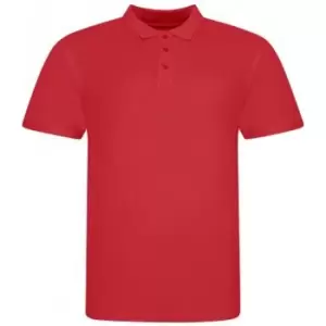 Image of Awdis Mens Piqu Cotton Short-Sleeved Polo Shirt (3XL) (Fire)