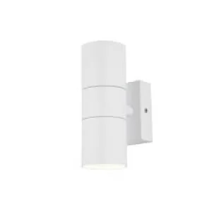 image of Zinc LETO Outdoor Up and Down Wall Light Textured White