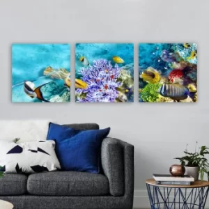 Image of P273929 Multicolor Decorative Canvas Painting (3 Pieces)