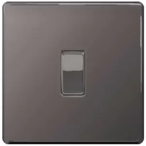 Image of BG FBN12-01 BG Black Nickel 10A 1 Gang 2 Way Plate Switch - Black