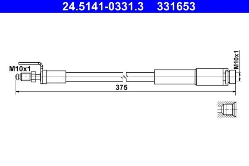 Image of Brake hose ATE 24.5141-0331.3